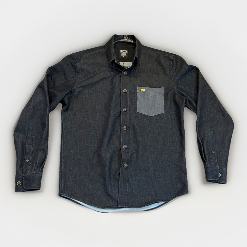 Britches Georgetown Warthog Mens Tencel Colorblock Shirt Jac Black Size M